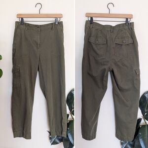 Talbots | Green Cargo Pocket Pant | Lyocell Linen
